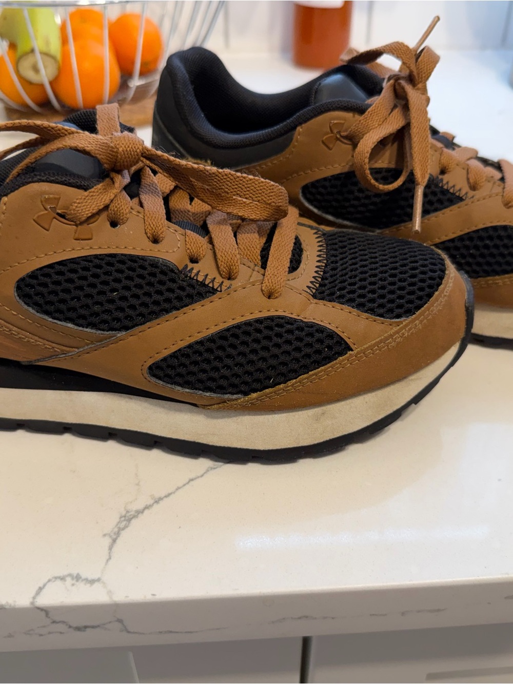 Under Armour Brown & Black Mesh Sneakers